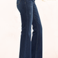 Plus High Rise Vintage Frayed Hem Flare Jeans