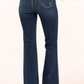 Plus High Rise Vintage Frayed Hem Flare Jeans