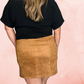 Camel Suede Mini Skirt