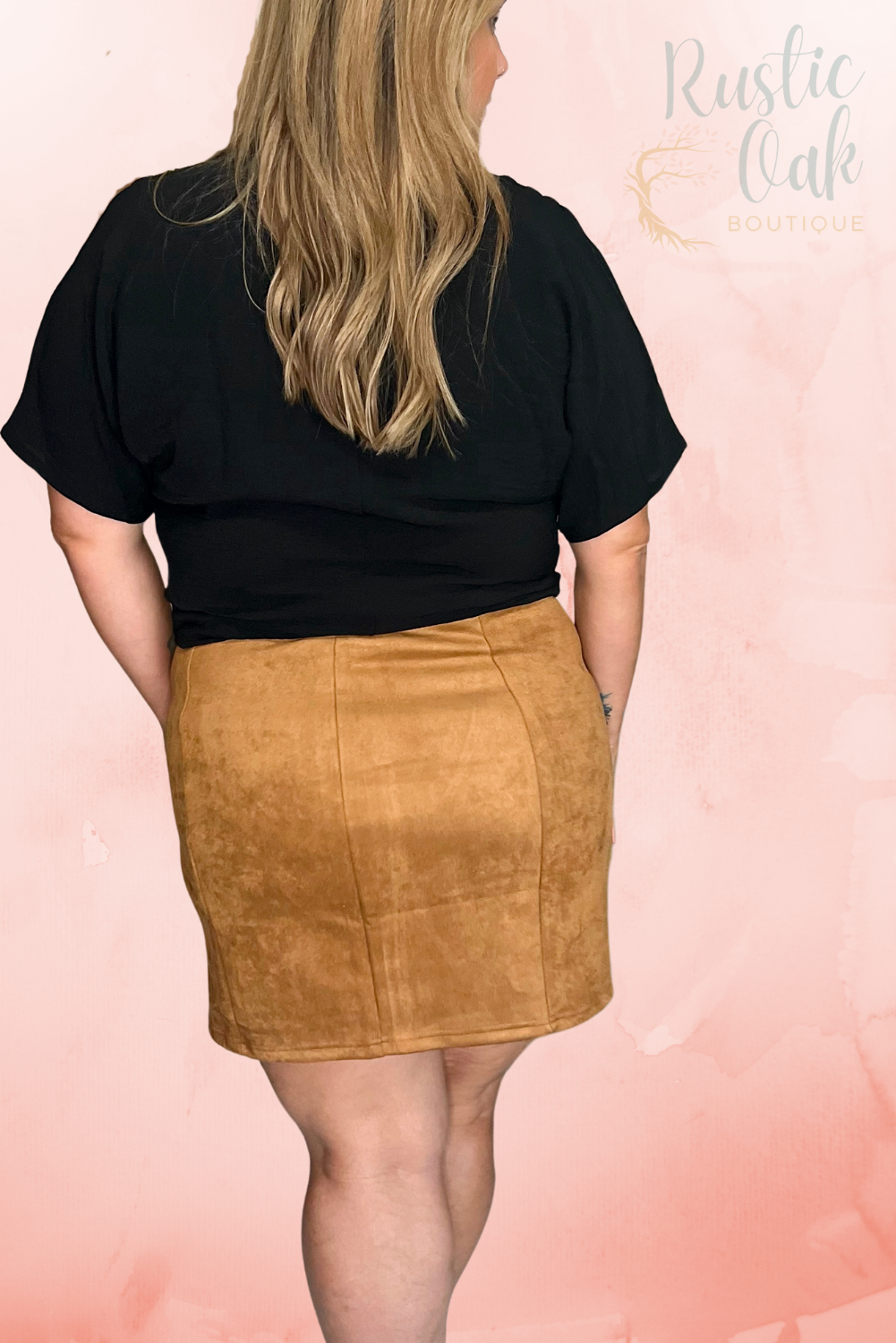 Camel Suede Mini Skirt