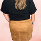 Camel Suede Mini Skirt