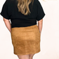 Camel Suede Mini Skirt