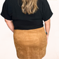 Camel Suede Mini Skirt