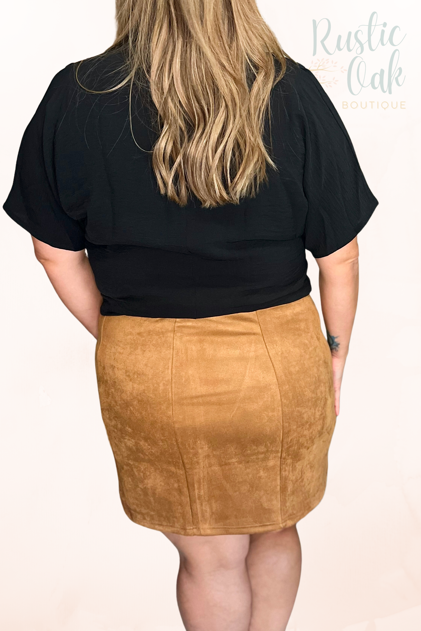 Camel Suede Mini Skirt