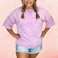 Plus Size Mineral Wash Tee - Purple, Pink, Gray