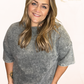 Plus Size Mineral Wash Tee - Purple, Pink, Gray