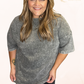 Plus Size Mineral Wash Tee - Purple, Pink, Gray