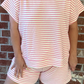 Soft Textured Striped Shorts