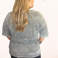 Plus Size Mineral Wash Tee - Purple, Pink, Gray