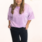 Plus Size Mineral Wash Tee - Purple, Pink, Gray