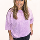 Plus Size Mineral Wash Tee - Purple, Pink, Gray