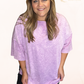 Plus Size Mineral Wash Tee - Purple, Pink, Gray