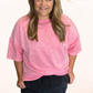 Plus Size Mineral Wash Tee - Purple, Pink, Gray