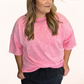 Plus Size Mineral Wash Tee - Purple, Pink, Gray