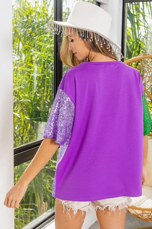 Mardi Gras Glam Sequins Top