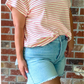 Plus Tummy Control High Rise Fray Hem Shorts