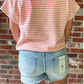Plus Tummy Control High Rise Fray Hem Shorts