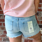 Plus Tummy Control High Rise Fray Hem Shorts