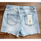 Plus Tummy Control High Rise Fray Hem Shorts