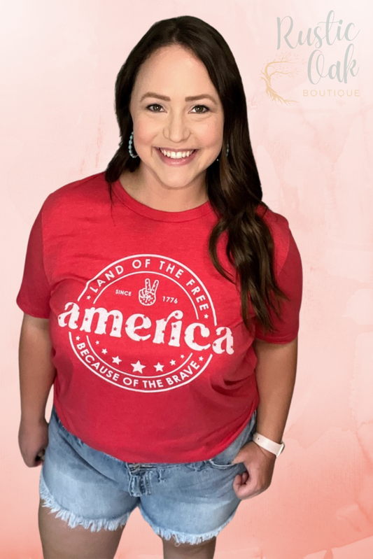 Retro America Land of the Free Tee