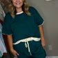 Plus Size Drop Shoulder Tee and Skort Set