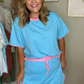 Plus Size Drop Shoulder Tee and Skort Set