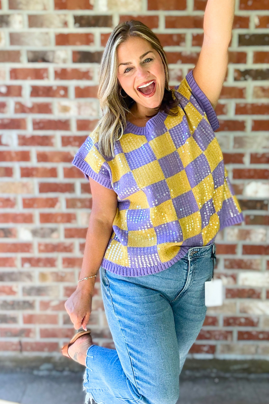 Gameday Sequin Sweater Top