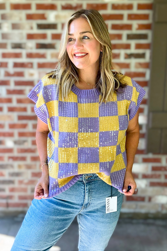 Gameday Sequin Sweater Top