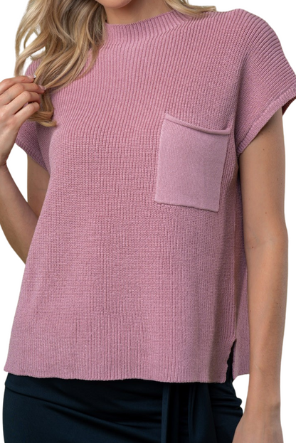 Rose Mauve Knit Sweater Top
