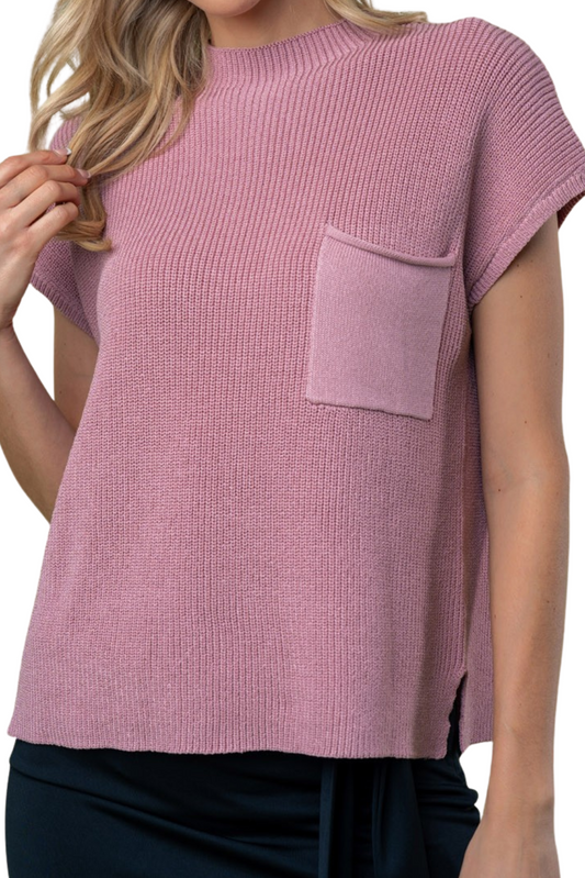 Rose Mauve Knit Sweater Top