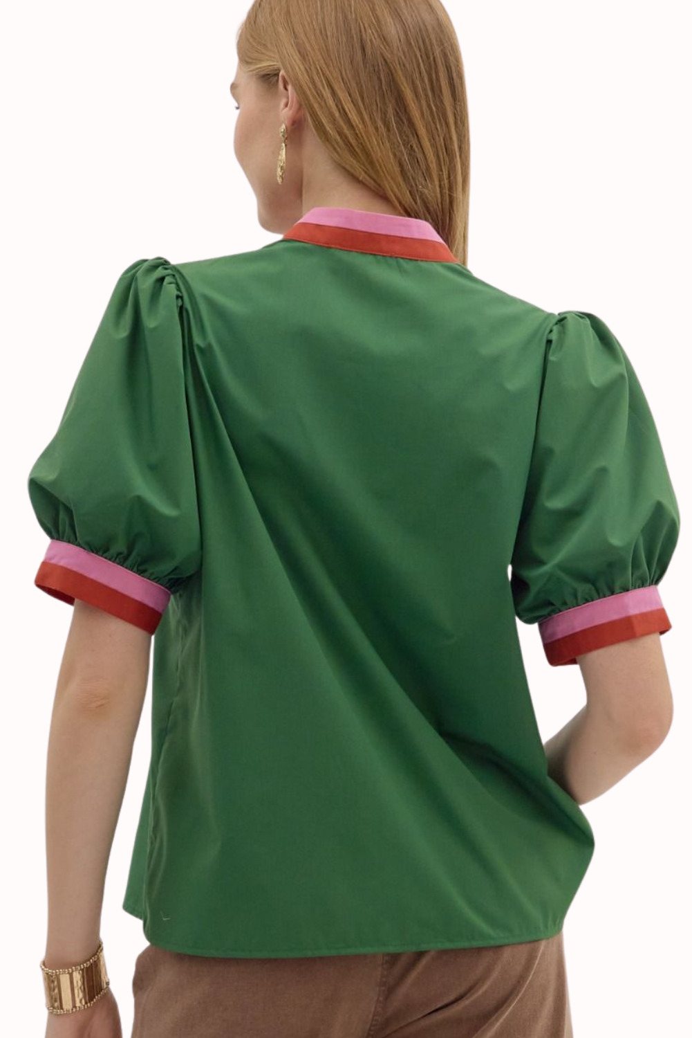 Emerald Charm Bubble Blouse