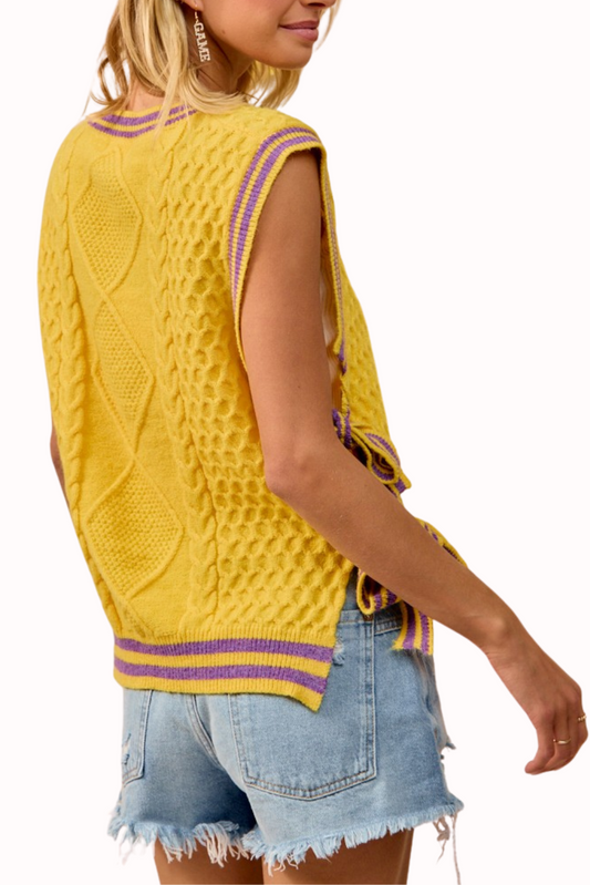 Gameday Textured Knit Sweater Top