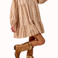 Blooming Shirred Shirt Dress