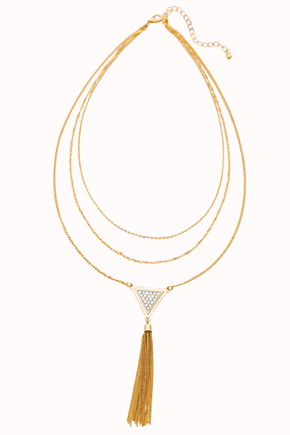 Mystic Triangle Tassel Necklace