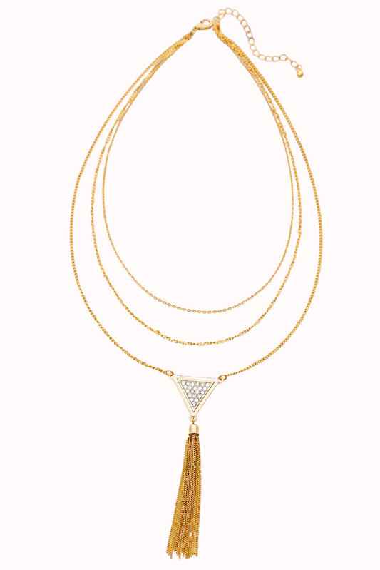Mystic Triangle Tassel Necklace