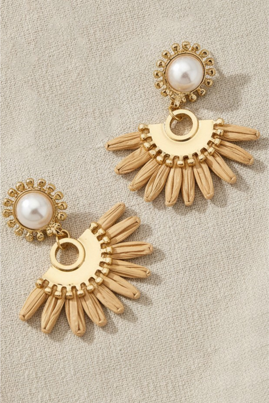 Half Bloom Raffia Earrings