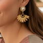Half Bloom Raffia Earrings