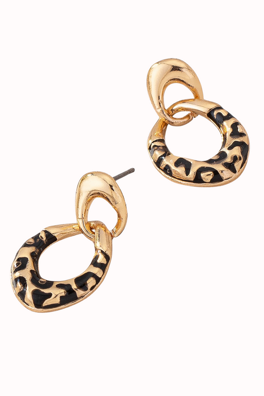 Leopard Print Drop Earrings