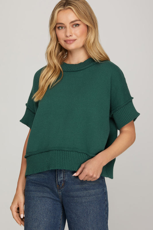 Easygoing Green Crewneck Sweater