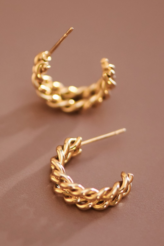 Golden Glow Hoops