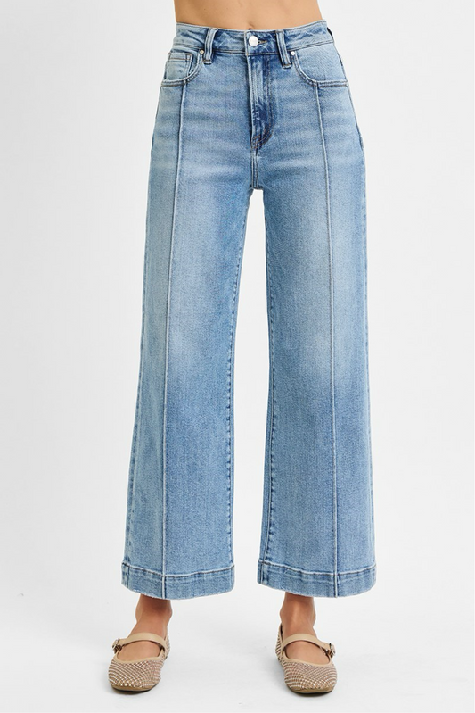 Risen High Rise Wide Crop Jeans