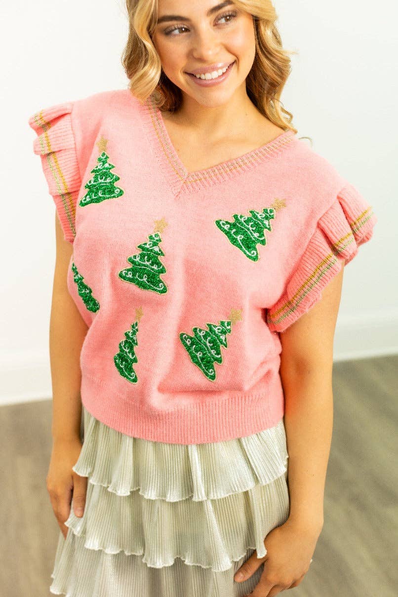 Glitter Tree Patches Sweater