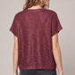 Shimmering Wine V-Neck Sweater