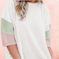 Plus Textured Colorblock Patchwork Top