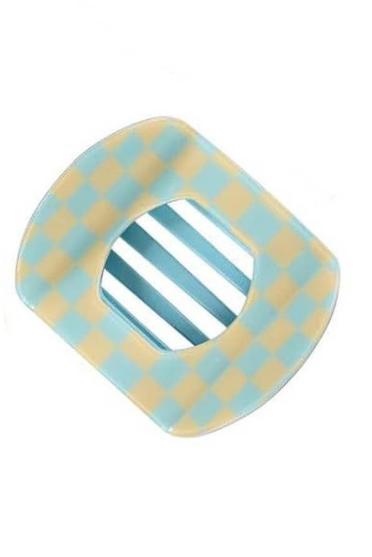 Plaid Mint Hair Clip