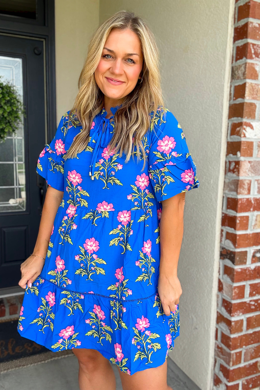 Summer Blues Foral Dress