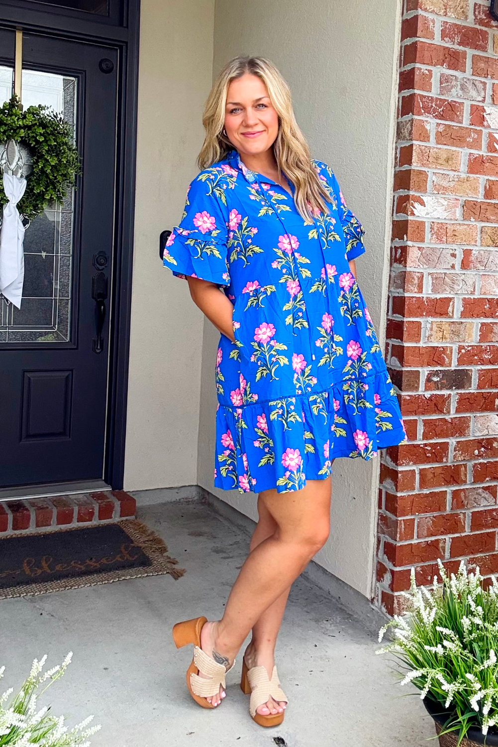 Summer Blues Floral Dress