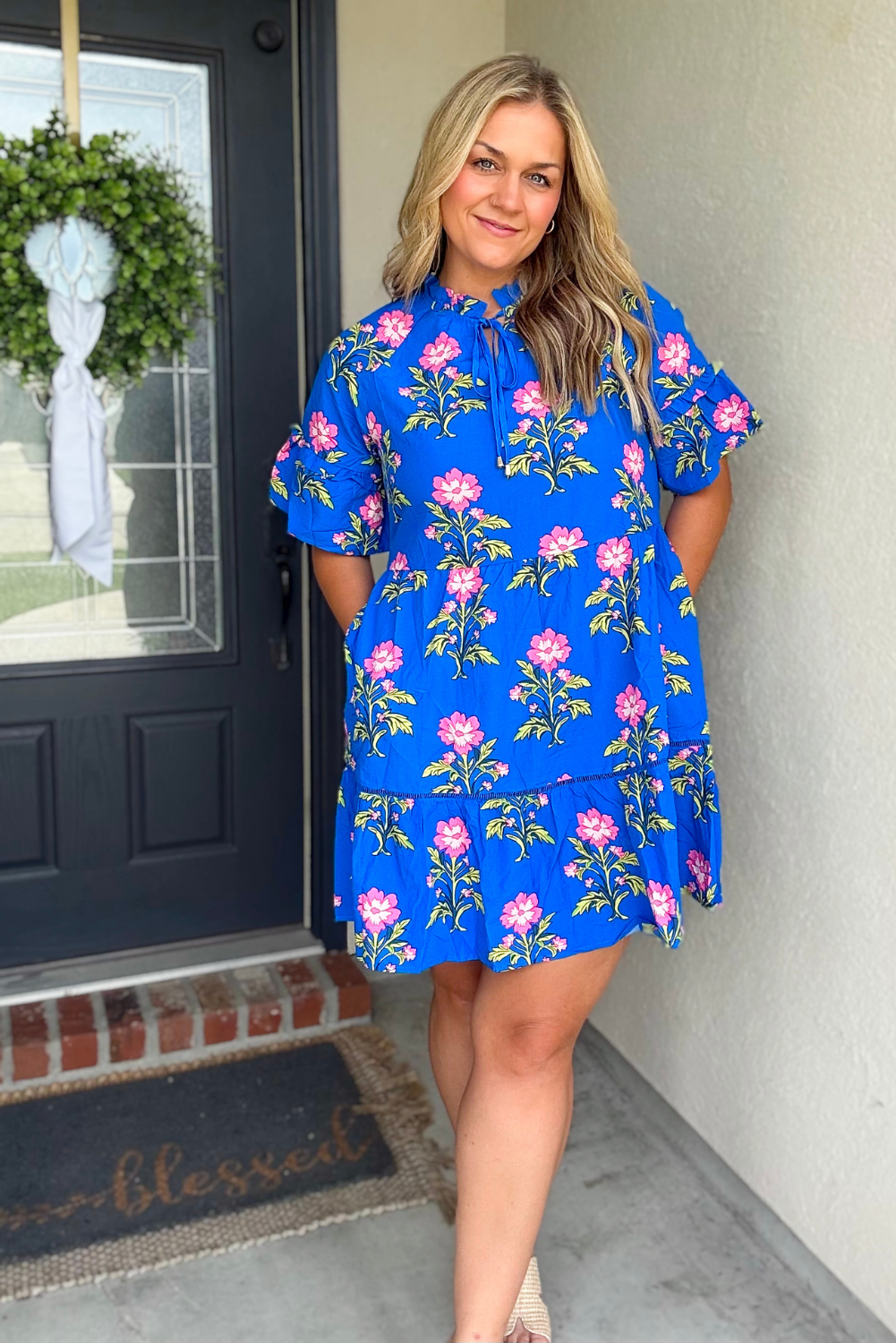 Summer Blues Floral Dress