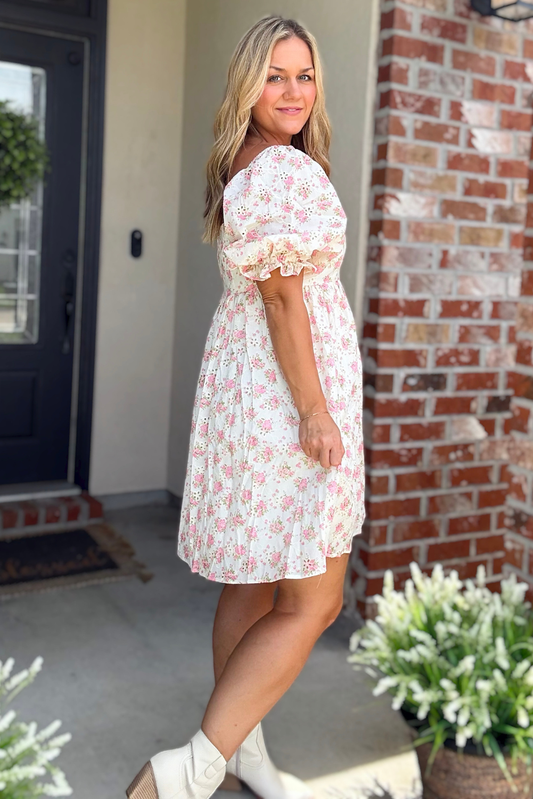 Soft Bloom Mini Dress