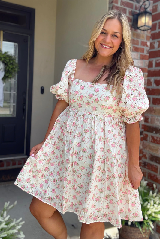 Soft Bloom Mini Dress